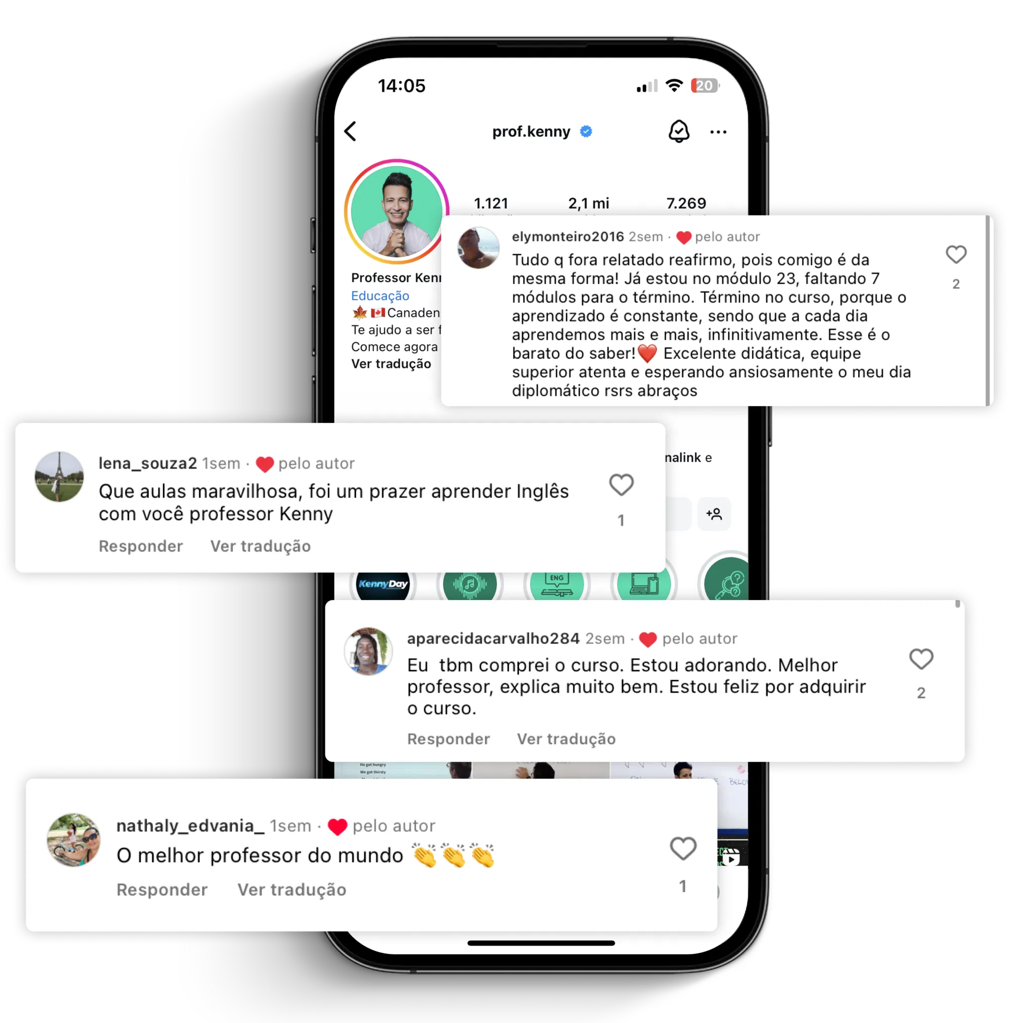 Depoimentos de alunos